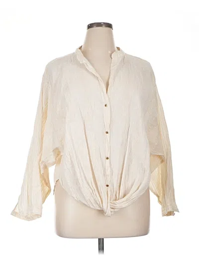 Pre-owned Zara 3/4 Sleeve Blouse In Ivory
