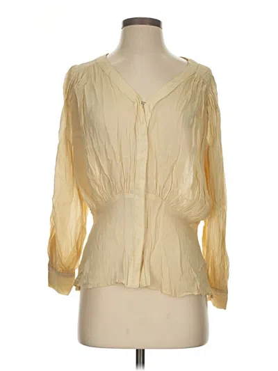 Pre-owned Zara 3/4 Sleeve Blouse In Ivory