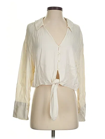 Pre-owned Zara 3/4 Sleeve Blouse In Ivory