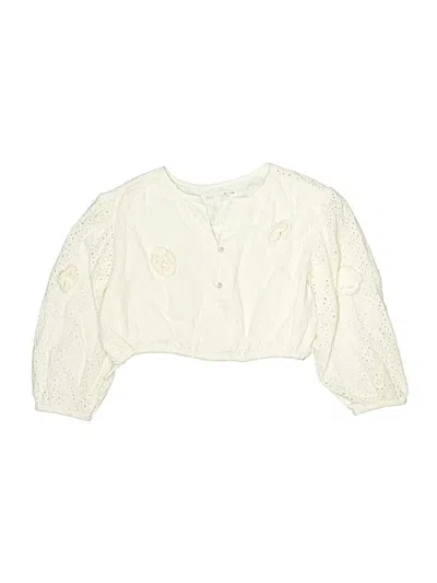 Pre-owned Zara Kids' 3/4 Sleeve Blouse In Ivory