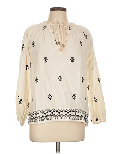 Pre-owned Zara 3/4 Sleeve Blouse In Ivory