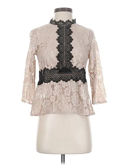 Pre-owned Zara 3/4 Sleeve Blouse In Ivory