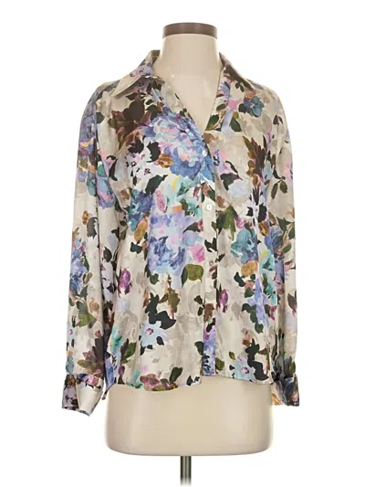 Pre-owned Zara 3/4 Sleeve Blouse In Ivory