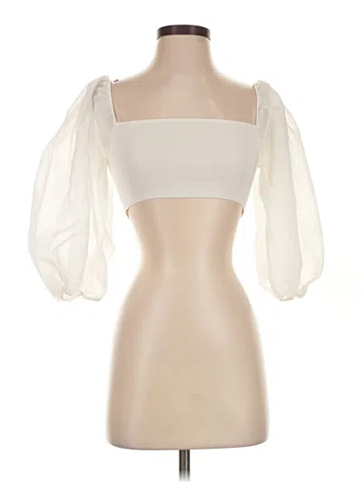 Pre-owned Zara 3/4 Sleeve Blouse In Ivory