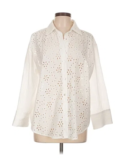 Pre-owned Zara 3/4 Sleeve Blouse In Ivory