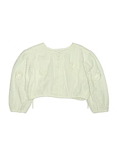 Pre-owned Zara Kids' 3/4 Sleeve Blouse In Ivory