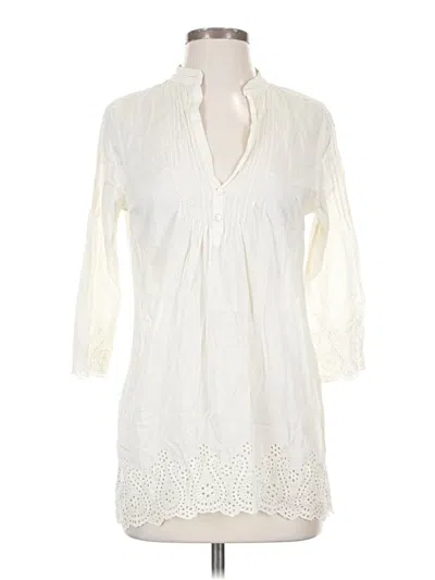 Pre-owned Zara 3/4 Sleeve Blouse In Ivory