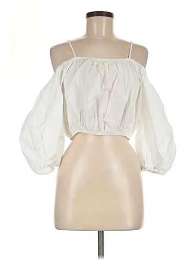 Pre-owned Zara 3/4 Sleeve Blouse In Ivory