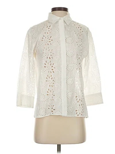 Pre-owned Zara 3/4 Sleeve Blouse In Ivory