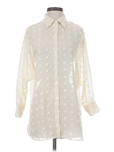 Pre-owned Zara 3/4 Sleeve Blouse In Ivory