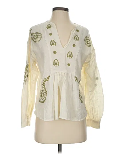 Pre-owned Zara 3/4 Sleeve Blouse In Ivory