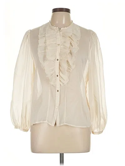 Pre-owned Zara 3/4 Sleeve Blouse In Ivory