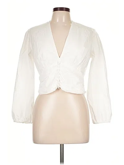Pre-owned Zara 3/4 Sleeve Blouse In Ivory