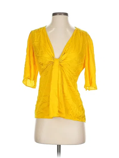 Pre-owned Zara 3/4 Sleeve Blouse In Orange