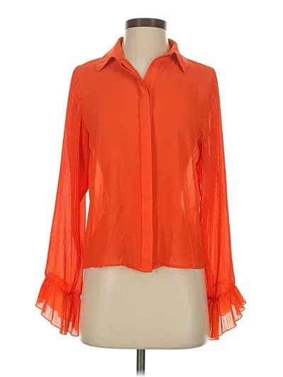 Pre-owned Zara 3/4 Sleeve Blouse In Orange