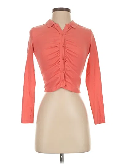 Pre-owned Zara 3/4 Sleeve Blouse In Orange