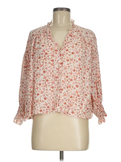 Pre-owned Zara 3/4 Sleeve Blouse In Orange