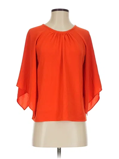 Pre-owned Zara 3/4 Sleeve Blouse In Orange