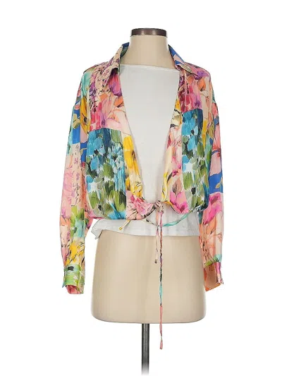 Pre-owned Zara 3/4 Sleeve Blouse In Pink