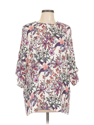 Pre-owned Zara 3/4 Sleeve Blouse In Pink