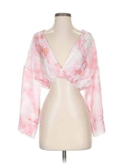 Pre-owned Zara 3/4 Sleeve Blouse In Pink