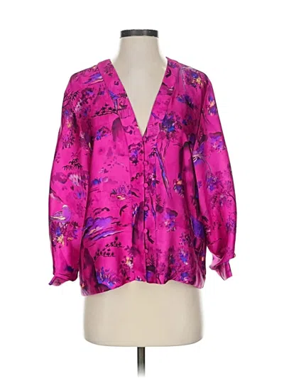 Pre-owned Zara 3/4 Sleeve Blouse In Pink