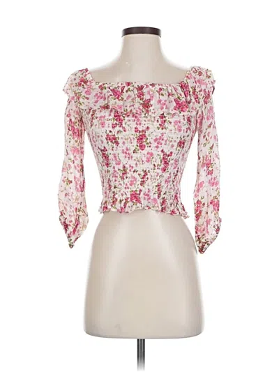 Pre-owned Zara 3/4 Sleeve Blouse In Pink