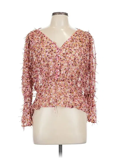 Pre-owned Zara 3/4 Sleeve Blouse In Pink