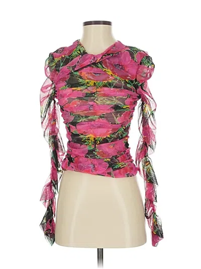 Pre-owned Zara 3/4 Sleeve Blouse In Pink