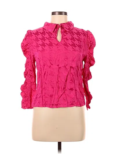 Pre-owned Zara 3/4 Sleeve Blouse In Pink
