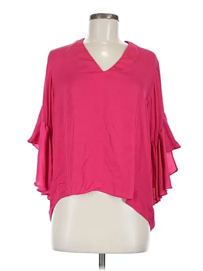 Pre-owned Zara 3/4 Sleeve Blouse In Pink
