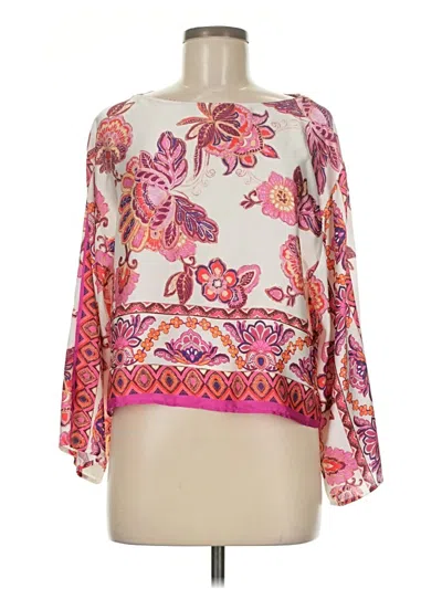 Pre-owned Zara 3/4 Sleeve Blouse In Pink