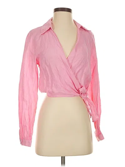 Zara 3/4 Sleeve Blouse In Pink