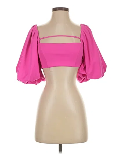 Pre-owned Zara 3/4 Sleeve Blouse In Pink