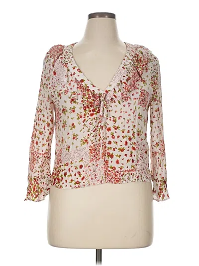 Pre-owned Zara 3/4 Sleeve Blouse In Pink