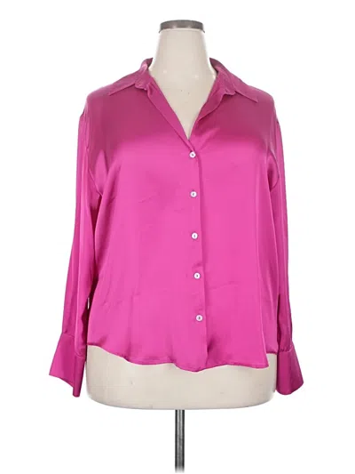 Pre-owned Zara 3/4 Sleeve Blouse In Pink