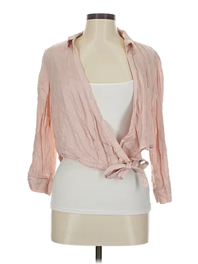Pre-owned Zara 3/4 Sleeve Blouse In Pink