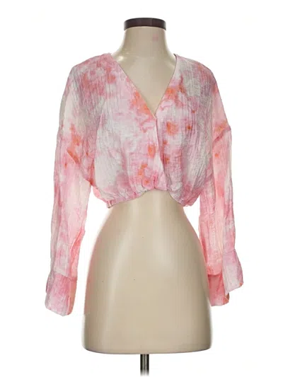Pre-owned Zara 3/4 Sleeve Blouse In Pink