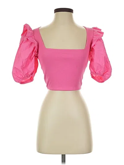 Pre-owned Zara 3/4 Sleeve Blouse In Pink