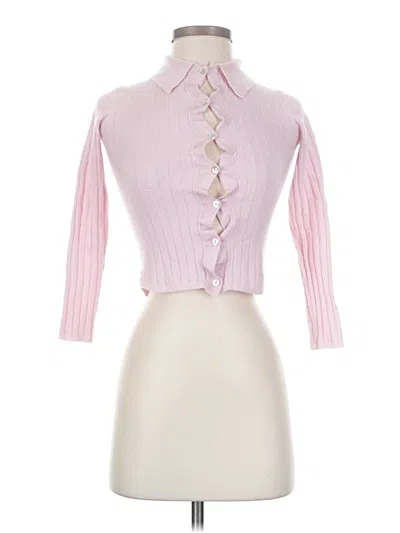 Pre-owned Zara 3/4 Sleeve Blouse In Pink