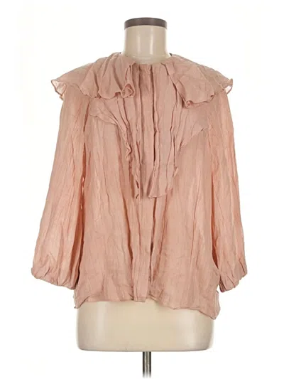 Pre-owned Zara 3/4 Sleeve Blouse In Pink