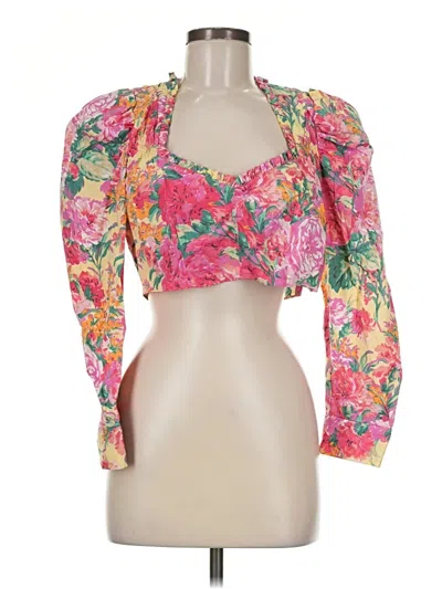 Pre-owned Zara 3/4 Sleeve Blouse In Pink