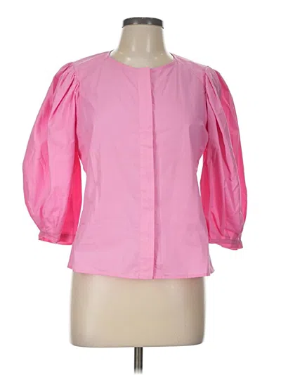 Pre-owned Zara 3/4 Sleeve Blouse In Pink