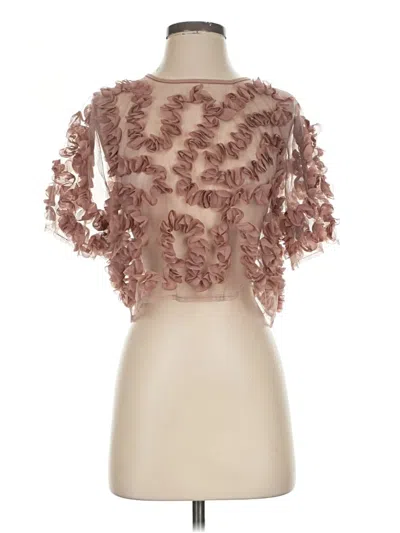 Pre-owned Zara 3/4 Sleeve Blouse In Pink
