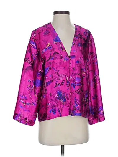 Pre-owned Zara 3/4 Sleeve Blouse In Purple