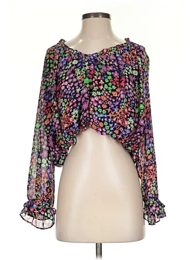 Pre-owned Zara 3/4 Sleeve Blouse In Purple