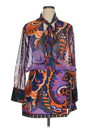 Pre-owned Zara 3/4 Sleeve Blouse In Purple