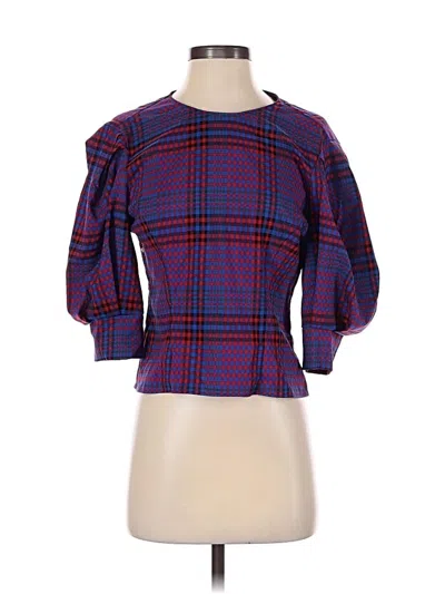 Pre-owned Zara 3/4 Sleeve Blouse In Purple