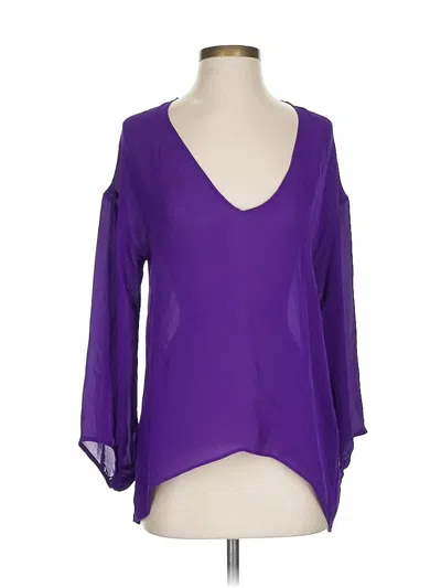 Pre-owned Zara 3/4 Sleeve Blouse In Purple