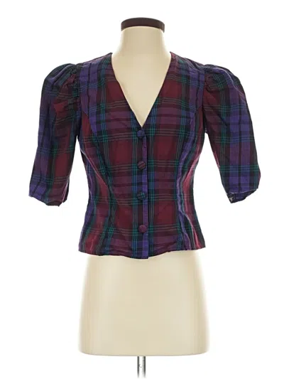 Pre-owned Zara 3/4 Sleeve Blouse In Purple
